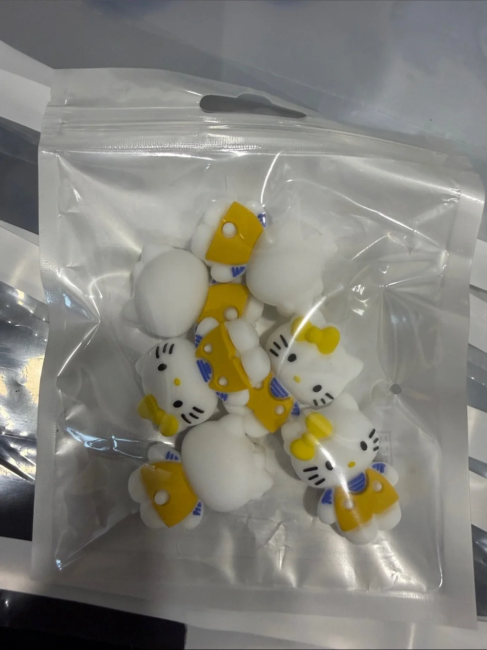 Hello Kitty Inspired Yellow Bow Kids Accessories Charms (Pack)